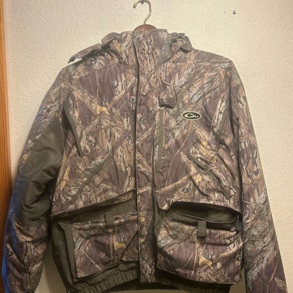 Drake camo waterfowl systems coat and adjustable pants. Waterproof - Picture 1 of 15